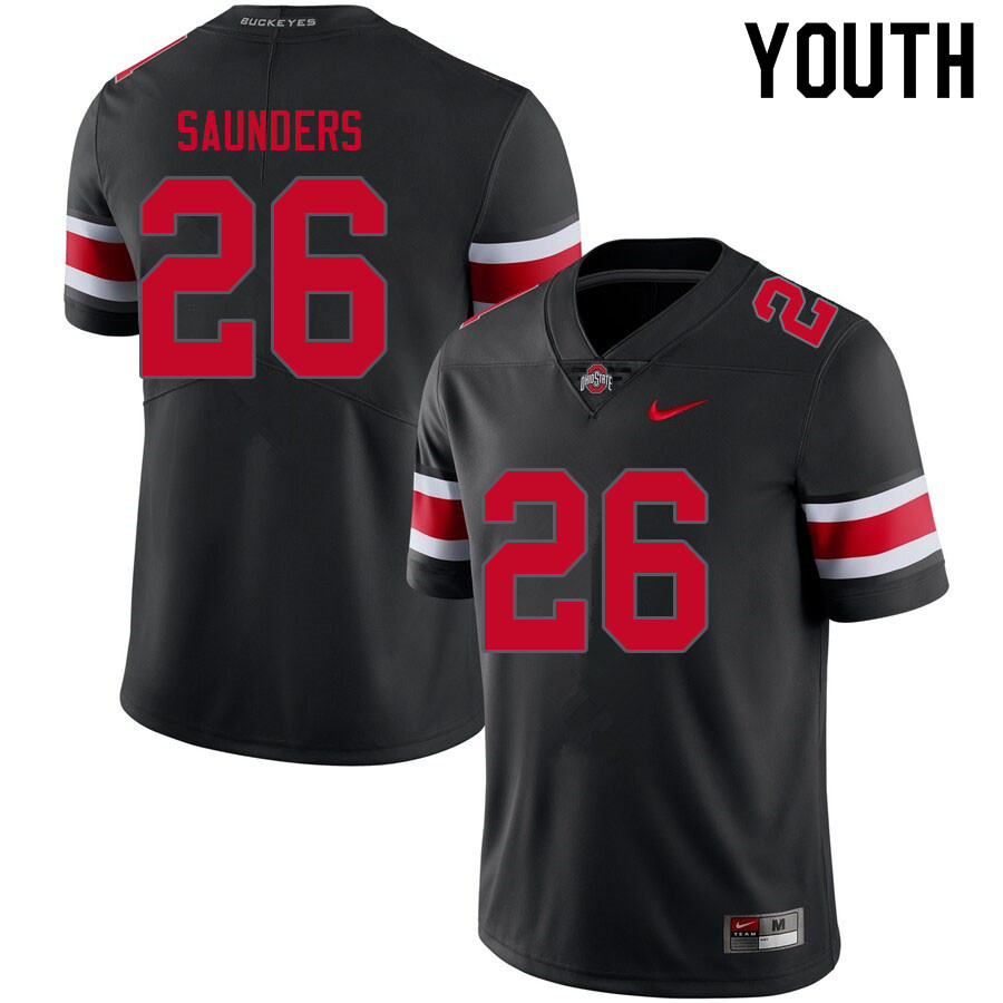 Youth #26 Cayden Saunders Ohio State Buckeyes College Football Jerseys Sale-Blackout